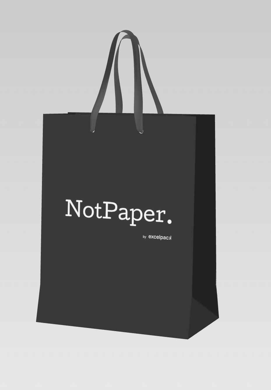 Sac NotPaper. noir en studio avec logo blanc